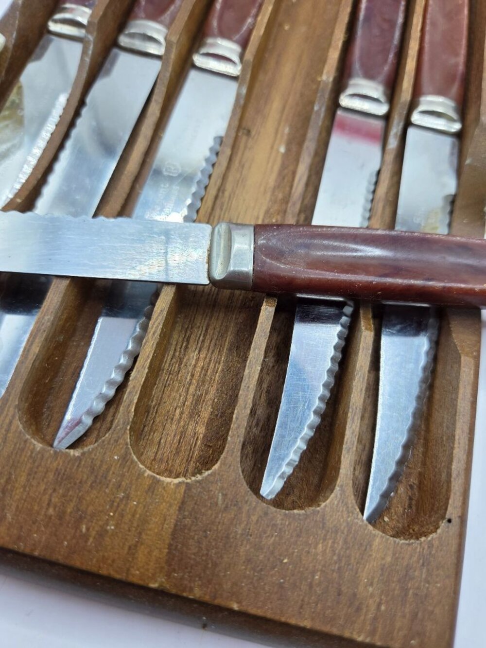 Vtg Regent Sheffield Stainless Steel Steak Knives Set Of 6 Box Made In England - Picture 8 of 12